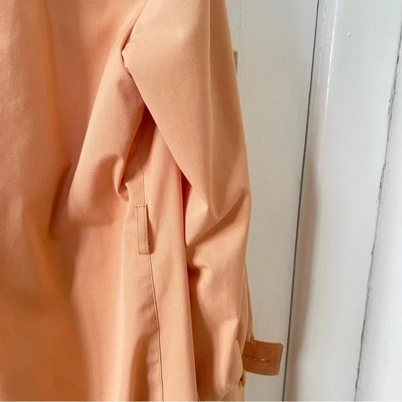 LONDON FOG Vintage Coral Trench Coat Women's Size 12 Petite Missing Belt - Picture 12 of 12